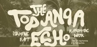 Topanga Echo Typeface by Laras Wonderland: A Bold Handwritten & Distorted Display Font with Countless Ligatures