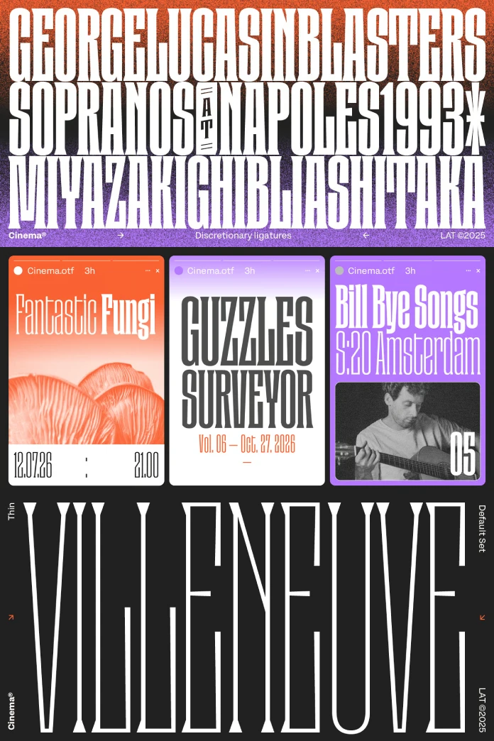 Cinema Font Family by Los Andes