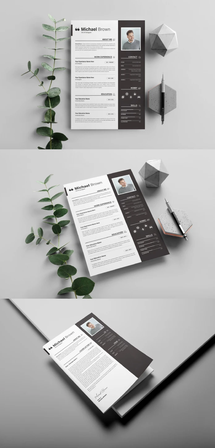 Creative Adobe InDesign Resume Template with Cover Letter in A4 by GraphicArtist