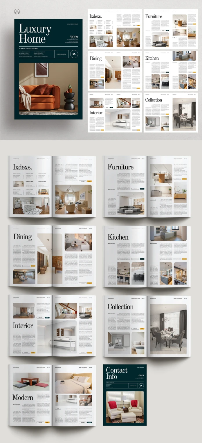 Furniture and Interior Magazine Template by PixWork for Adobe InDesign.