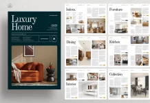 Furniture and Interior Magazine Template by PixWork for Adobe InDesign.