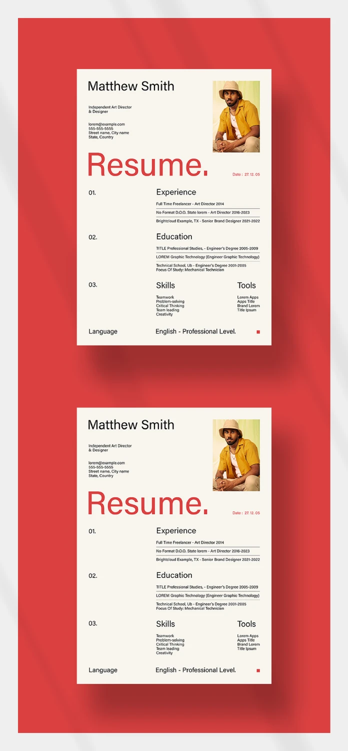 Stylish Adobe InDesign Resume Template by PixWork in A4