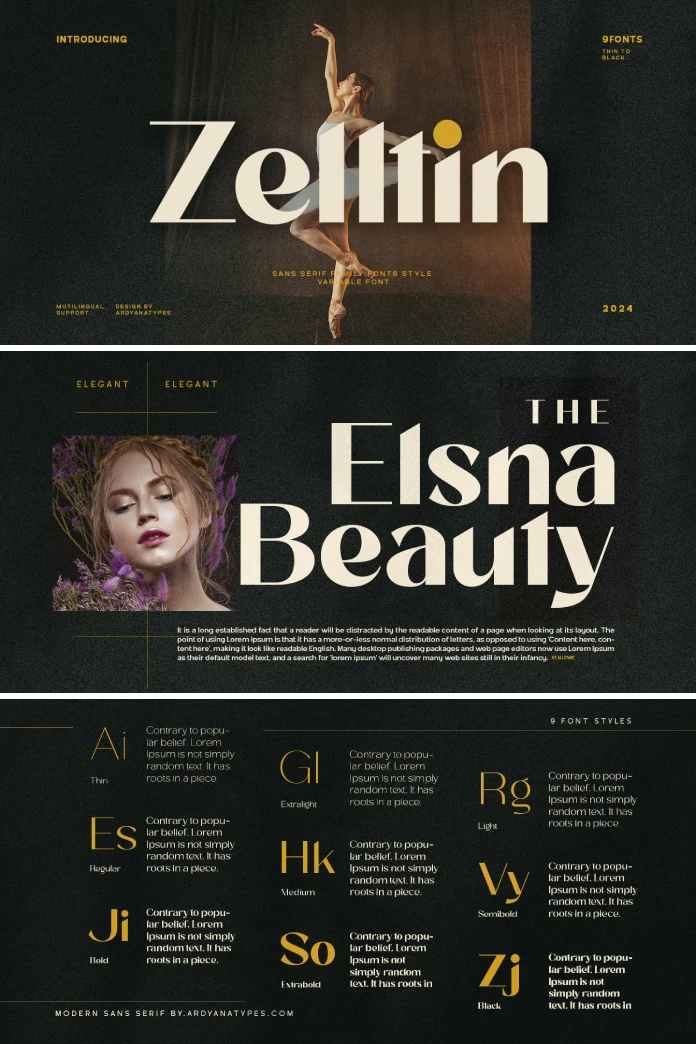 Zelltin Font Family by Ardyanatypes