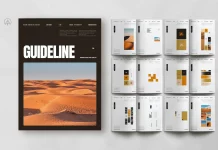 Brand guidelines brochure template by PixWork for Adobe InDesign