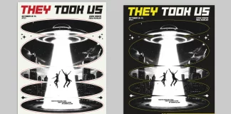 UFO Concert Posters: Designing the Unbelievable with Retro Sci-Fi Templates Customizable retro sci-fi concert poster templates for Adobe InDesign featuring UFO abduction imagery and bold futuristic typography.