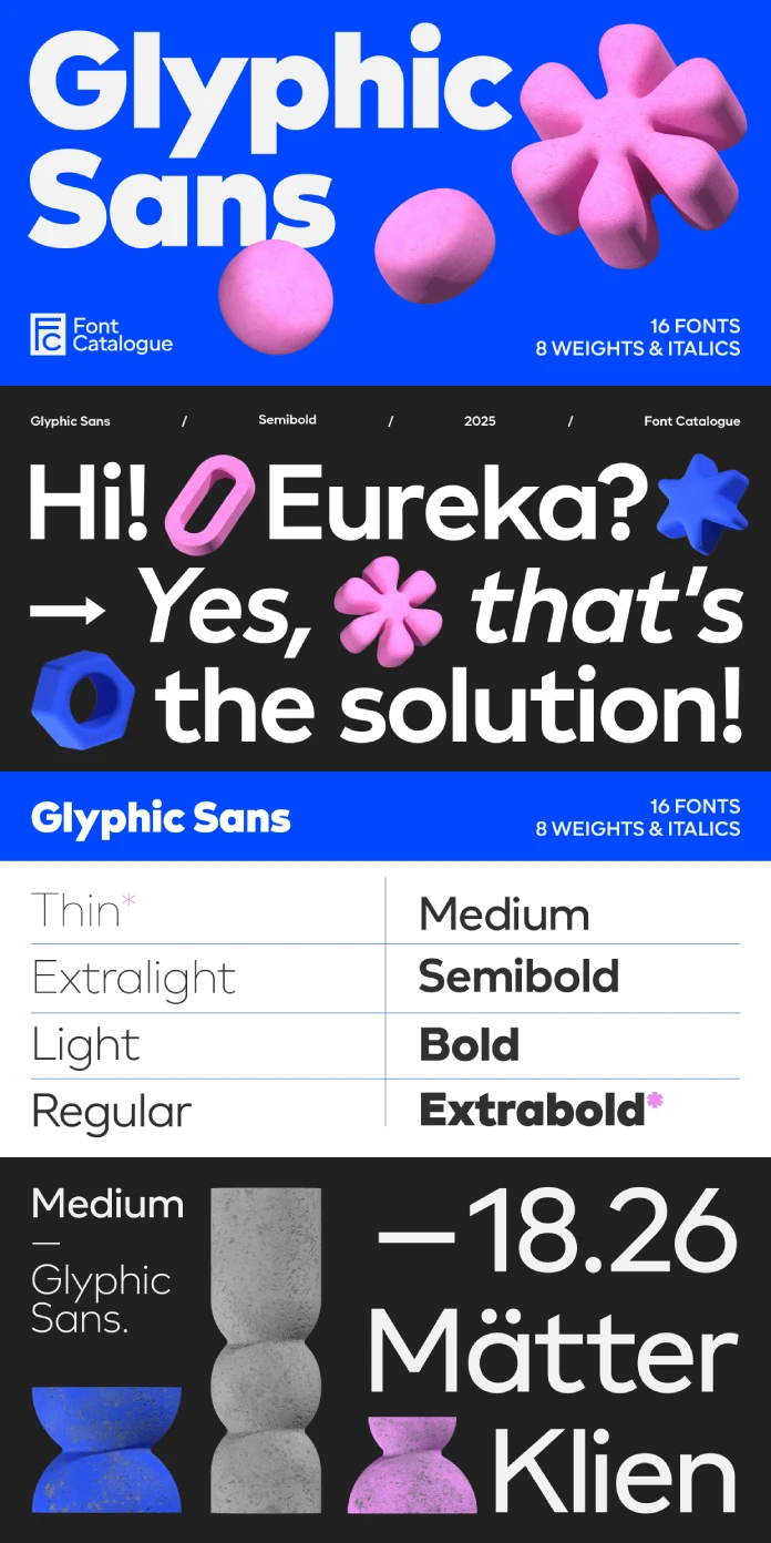 Glyphic Sans Font Family by Font Catalogue