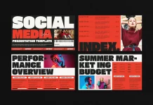 Social Media Report Presentation Template by E-Type for Adobe InDesign