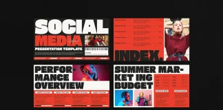 Social Media Report Presentation Template by E-Type for Adobe InDesign