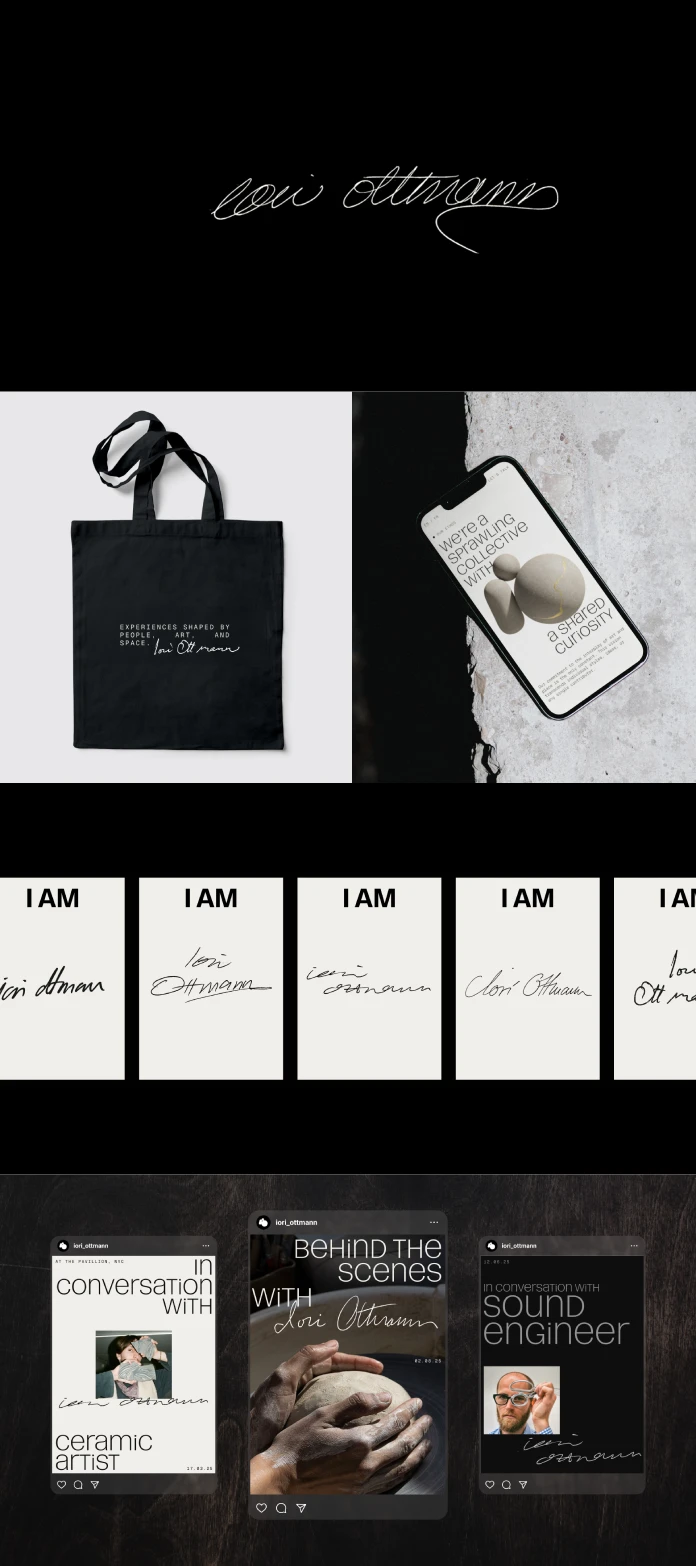 Stink Studio's ever-changing brand identity for the new artistic collective, Iori Ottmann.