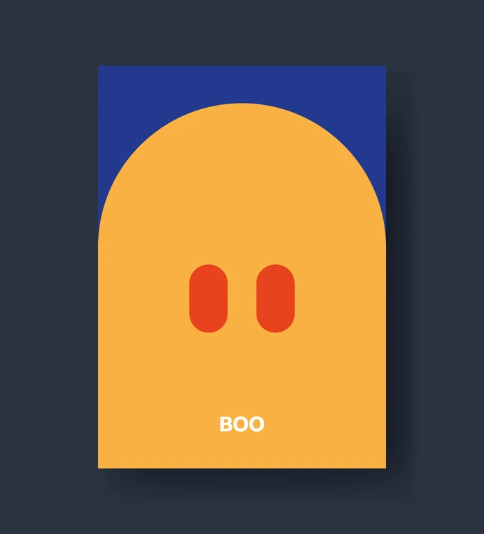 The Most Minimalist Halloween Ghost Card Design Template by Jozef Micic for Adobe Illustrator