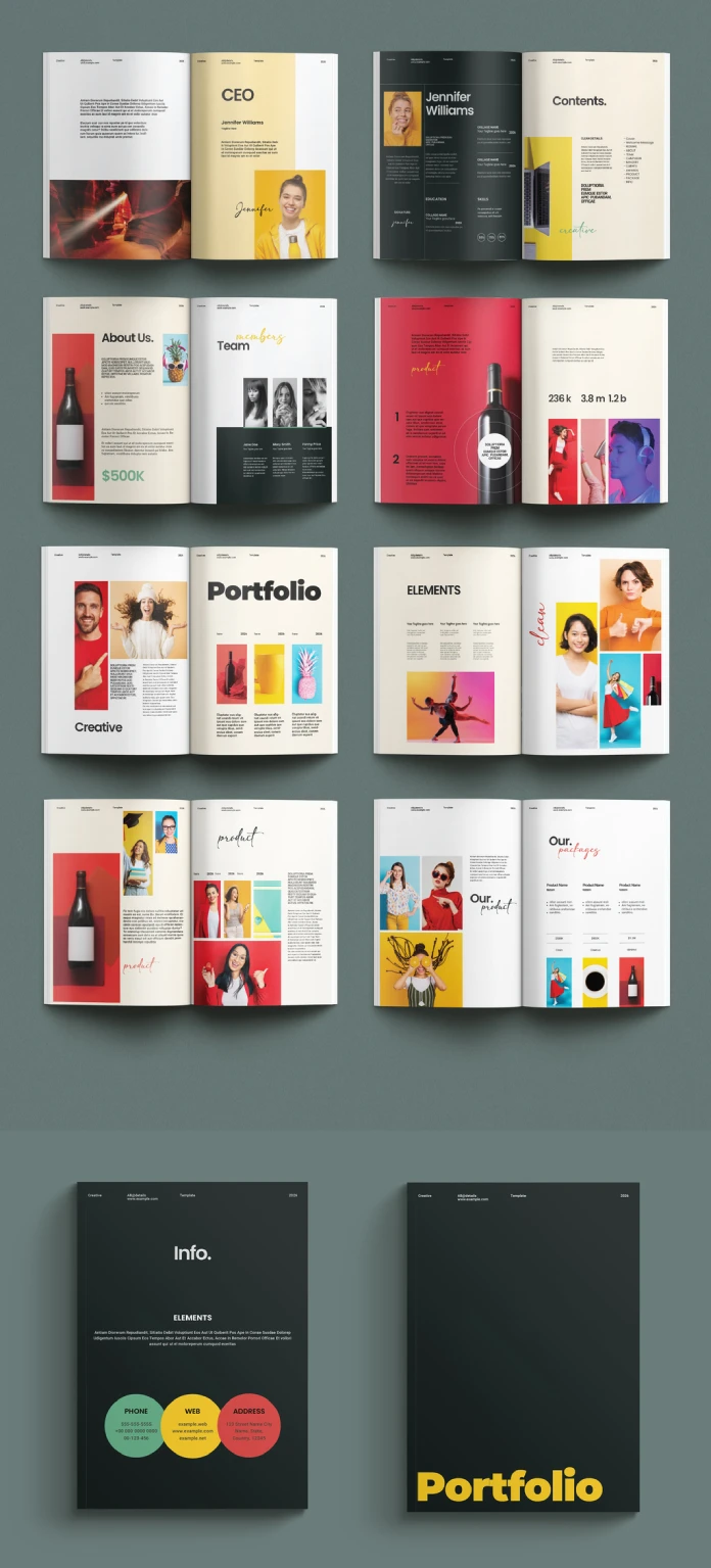 Creative Adobe InDesign Portfolio Magazine Template by GraphicArtist.
