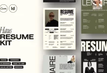 HAUS Resume Templates Kit by Studio Standard for Canva and Adobe InDesign