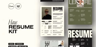 HAUS Resume Templates Kit: The Perfect Tool for Modern Job Seekers HAUS Resume Templates Kit by Studio Standard for Canva and Adobe InDesign