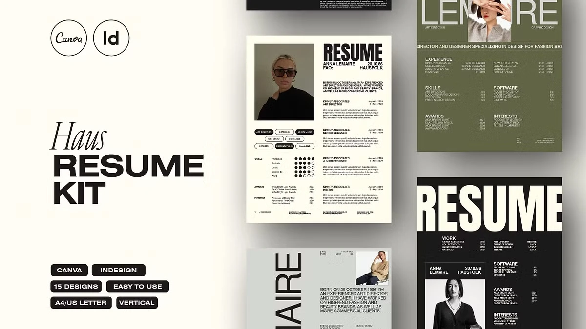 HAUS Resume Templates Kit by Studio Standard for Canva and Adobe InDesign HAUS Resume Templates Kit by Studio Standard for Canva and Adobe InDesign