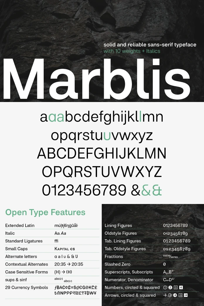 Marblis Font Family by Fincker Font Cuisine