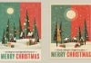 Merry Christmas Vintage Poster Design Template by Blackcatstudio for Adobe Photoshop.
