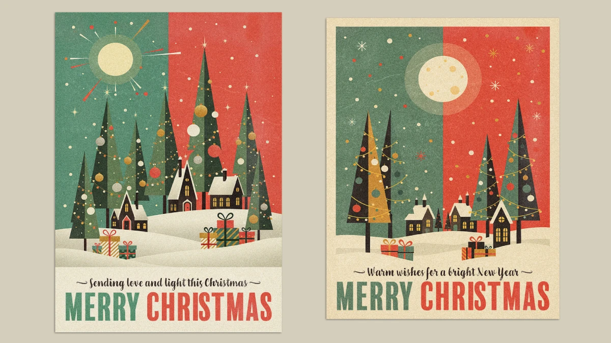 Merry Christmas Vintage Poster Design Template by Blackcatstudio for Adobe Photoshop. Merry Christmas Vintage Poster Design Template by Blackcatstudio for Adobe Photoshop.