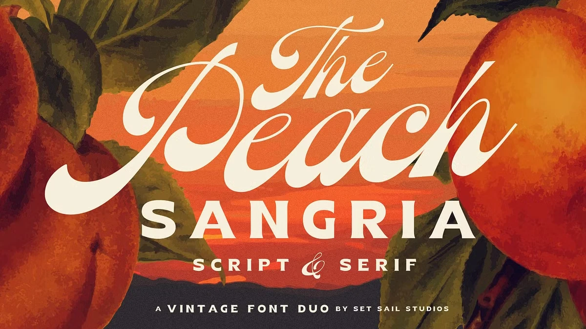 Peach Sangria Font Duo by Sam Parrett of Set Sail Studios Peach Sangria Font Duo by Sam Parrett of Set Sail Studios