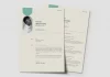 Adobe InDesign Resume and CV Layout Set with Pale Cyan Accents by GraphyPix