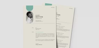 Adobe InDesign Resume and CV Layout Set with Pale Cyan Accents by GraphyPix
