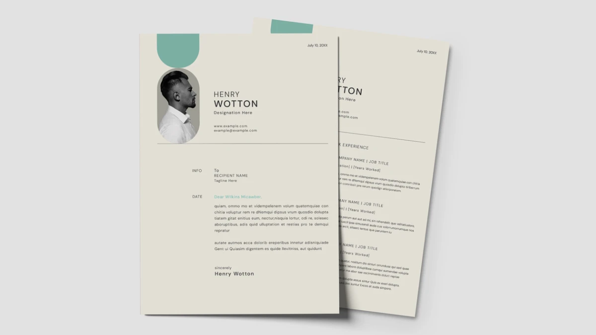 Adobe InDesign Resume and CV Layout Set with Pale Cyan Accents by GraphyPix Adobe InDesign Resume and CV Layout Set with Pale Cyan Accents by GraphyPix