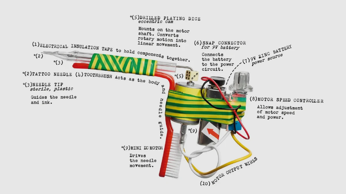TATGUN, a fully functional DIY prison style tattoo machine reimagined as a collectible design piece by Jiri Marshal. TATGUN, a fully functional DIY prison style tattoo machine reimagined as a collectible design piece by Jiri Marshal.