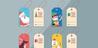 These Customizable Christmas Gift Tag Layouts are the Secret to Perfectly Wrapped Presents Download 4 Christmas Gift Tag Layouts as Vector Graphics for Adobe Illustrator with Festive Illustrations by GrafVishenka.