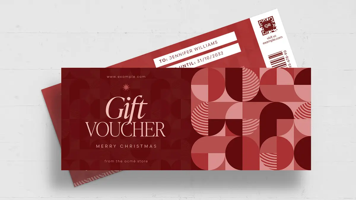 Adobe InDesign Christmas Gift Certificate Coupon Voucher Template for Retail Marketing by BrandPacks Adobe InDesign Christmas Gift Certificate Coupon Voucher Template for Retail Marketing by BrandPacks