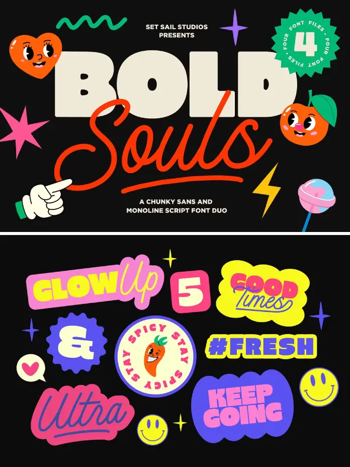 Bold Souls Font Duo by Sam Parrett of Set Sail Studios