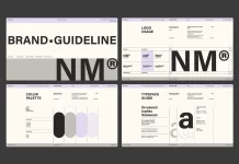 Clean Adobe InDesign Brand Guidelines Presentation Template with Purple and Gray Accents by RedGiant
