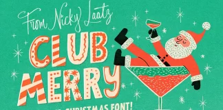 Club Merry Layered Font, a Retro Christmas Typeface by Nicky Laatz