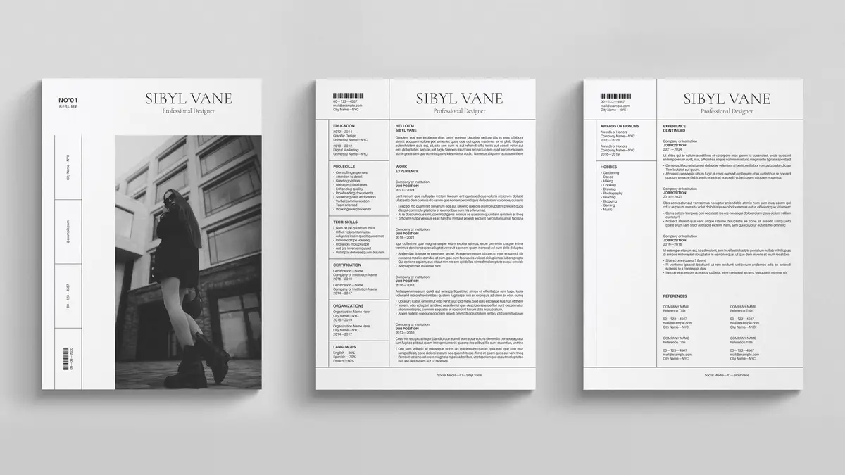 Minimalist Resum/CV and Cover Letter Template Design with Photo Space by RedGiant for Adobe InDesign Minimalist Resum/CV and Cover Letter Template Design with Photo Space by RedGiant for Adobe InDesign