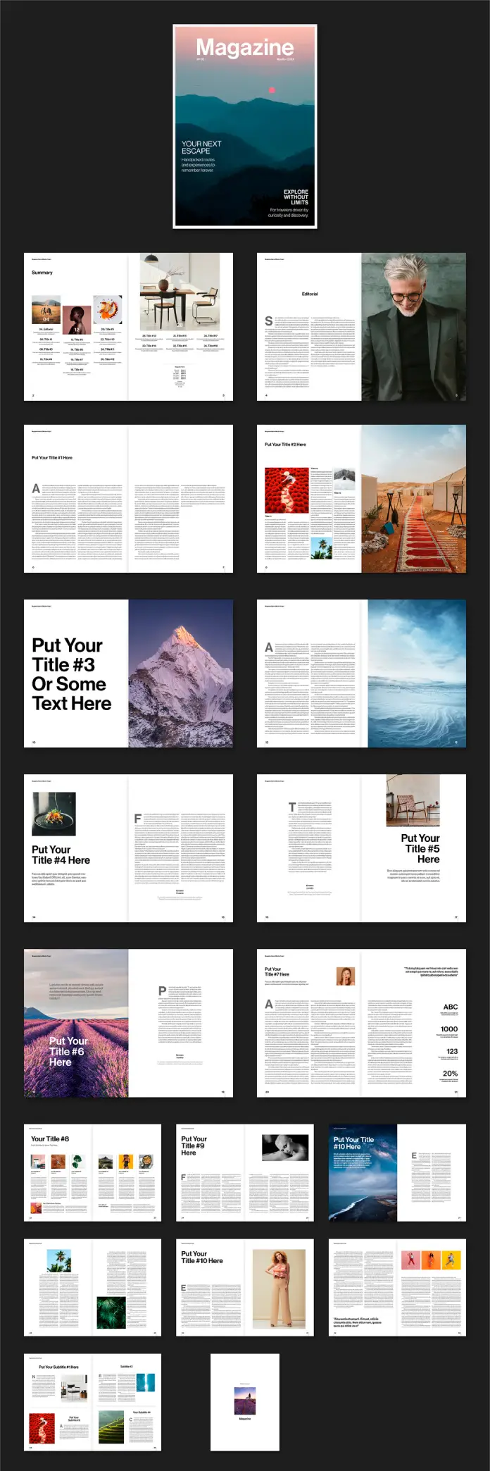 Customizable Adobe InDesign Magazine Layout by Tom Sarraipo