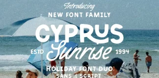 Cyprus Sunrise Vintage Font Duo by Sarid Ezra