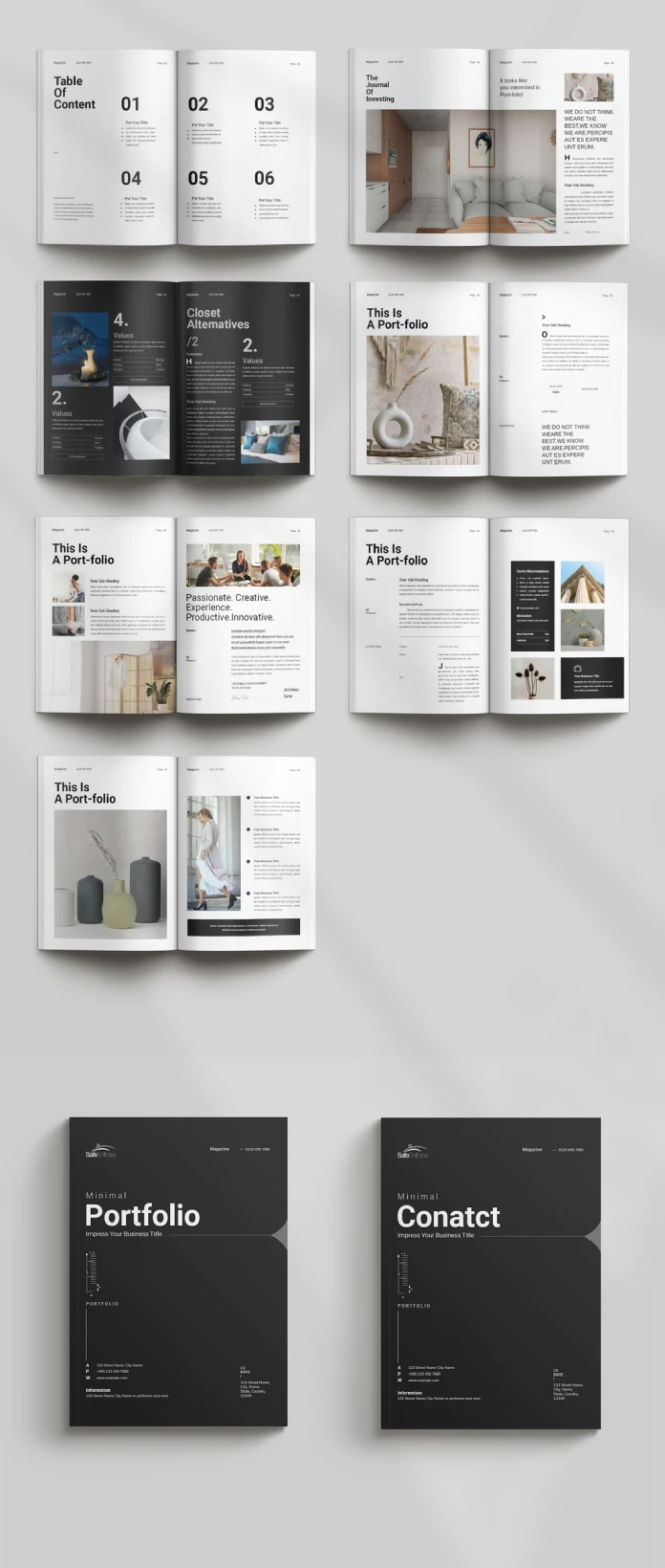 Professional A4 Portfolio Brochure Template by GraphicArtist for Adobe InDesign