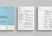 This digital business proposal layout by RedGiant is available as an Adobe InDesign template in A4.