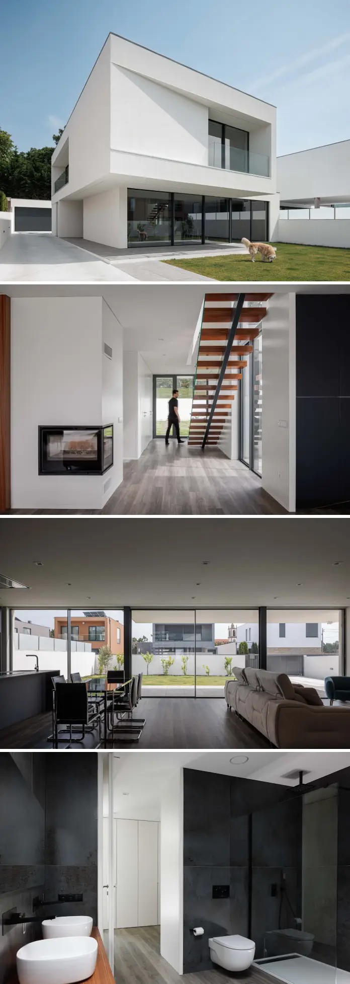 Urbanpolis – Construções e Empreendimentos, Lda designed a calm white house designed for everyday life.