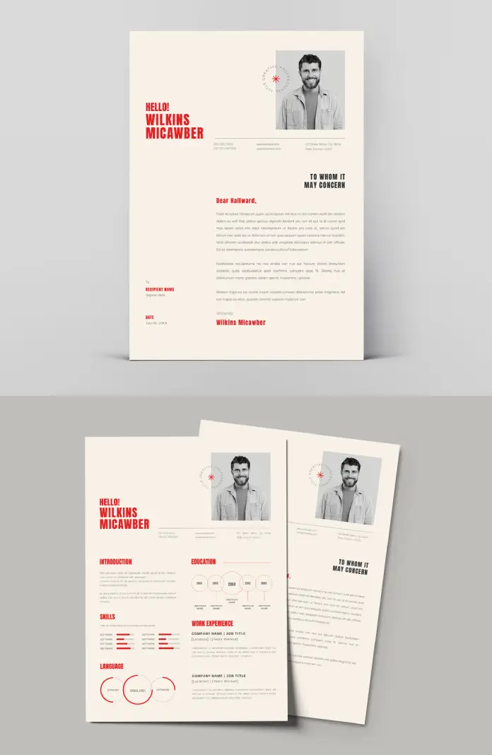 Adobe InDesign Resume and Cover Letter Template in A4 for Job Applications by Designcy Studio