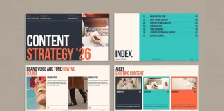 Content Strategy Presentation Template by E-Type for Adobe InDesign.