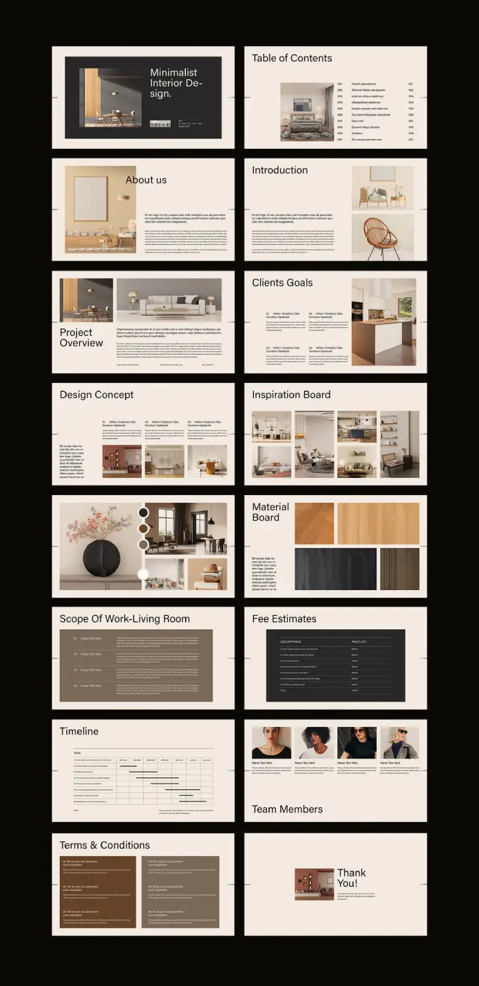 Interior Design Presentation Template for Adobe InDesign