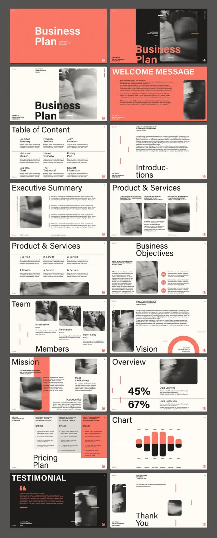 Minimalist Business Plan Presentation Template by RedGiant for Adobe InDesign