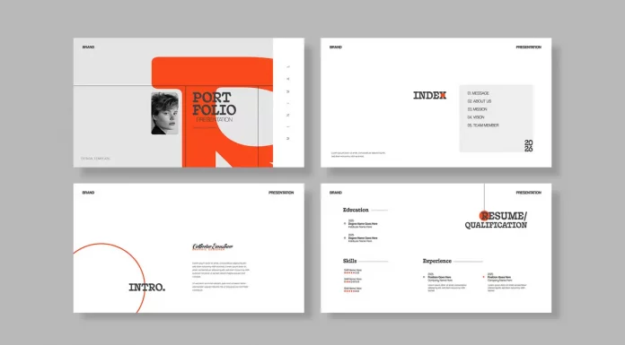 Minimalist Portfolio Presentation Template by ContestDesign for Adobe Illustrator.