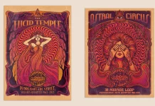 Mystical Psychedelic Party Event Poster and Flyer Layout Set by Blackcatstudio for Adobe Photoshop.