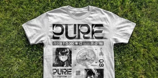 PSD t-shirt Photoshop mockup lying on grass by Pixelbuddha Studio in a high resolution