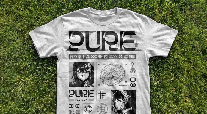 PSD t-shirt Photoshop mockup lying on grass by Pixelbuddha Studio in a high resolution