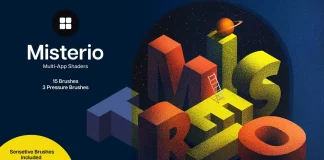 Pixelbuddha's Misterio Shader Brushes for Adobe Photoshop, Adobe Illustrator, Affinity Designer, and Procreate