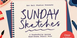 The Sunday Sketches Font by Sam Parrett of Set Sail Studios is a Handwritten Typeface